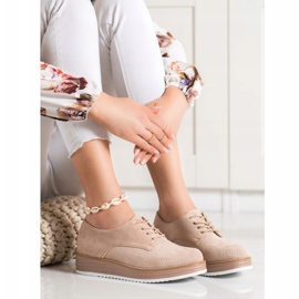 Renda Chaussures ajourées sur la plateforme beige 1