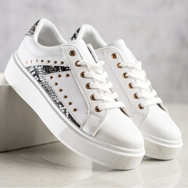 SHELOVET Baskets blanches sur la plate-forme noir 1