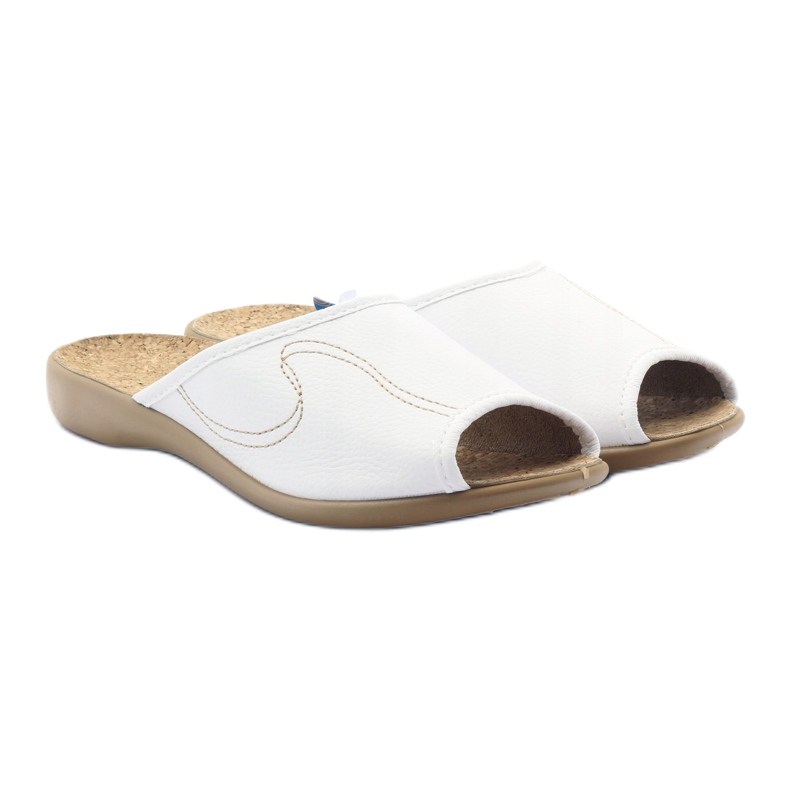 Befado chaussures pour femmes pantoufles 254d058 pantoufles blanc 4