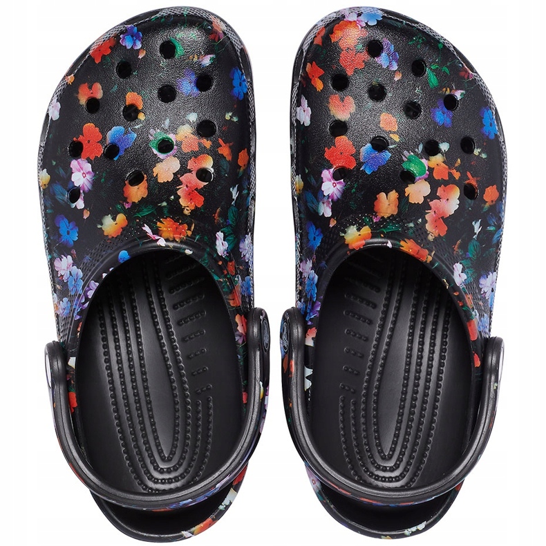 Crocs Classic Printed Floral Clog pour femmes de couleur noire 206376 0C4 multicolore 1