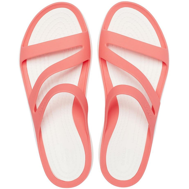 Chaussons Crocs Femme Swiftwater Coral-Blanc 203998 6SL multicolore 1
