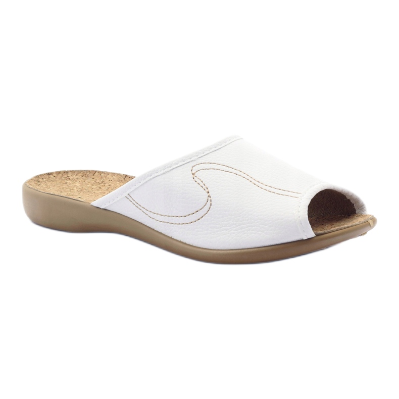 Befado chaussures pour femmes pantoufles 254d058 pantoufles blanc 1