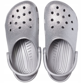 Silver Crocs Classic Glitter Clog pour femmes 205942 040 argent 1