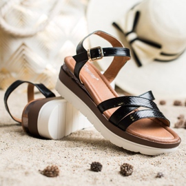 Seastar Sandales sur la plate-forme le noir 1