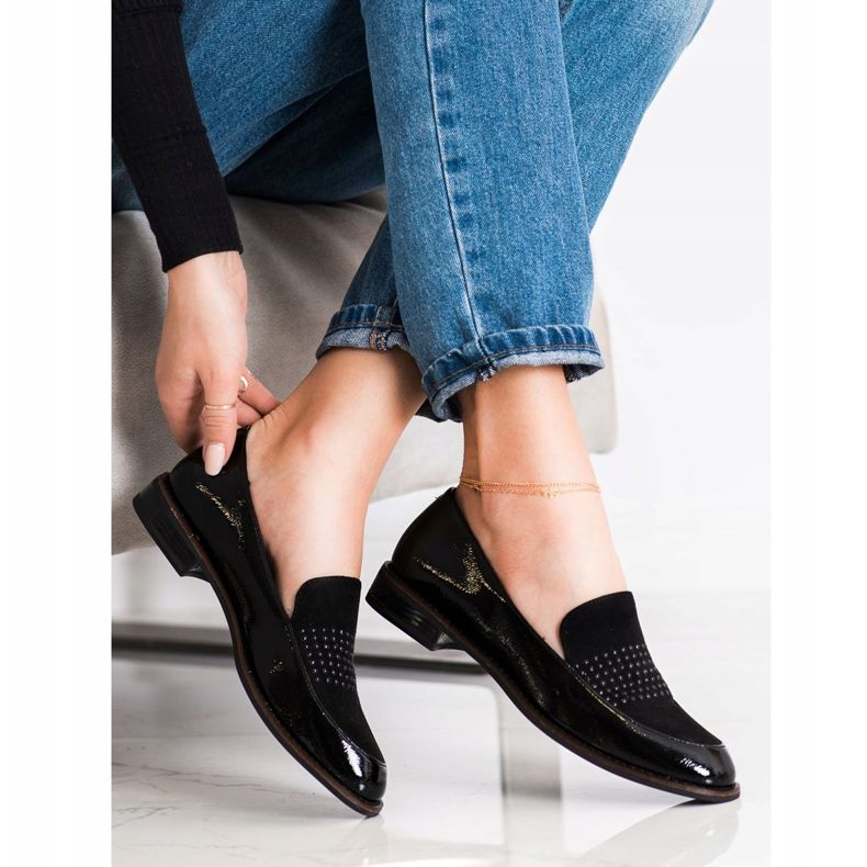 Chaussures noires élégantes de Sergio Leone le noir 1