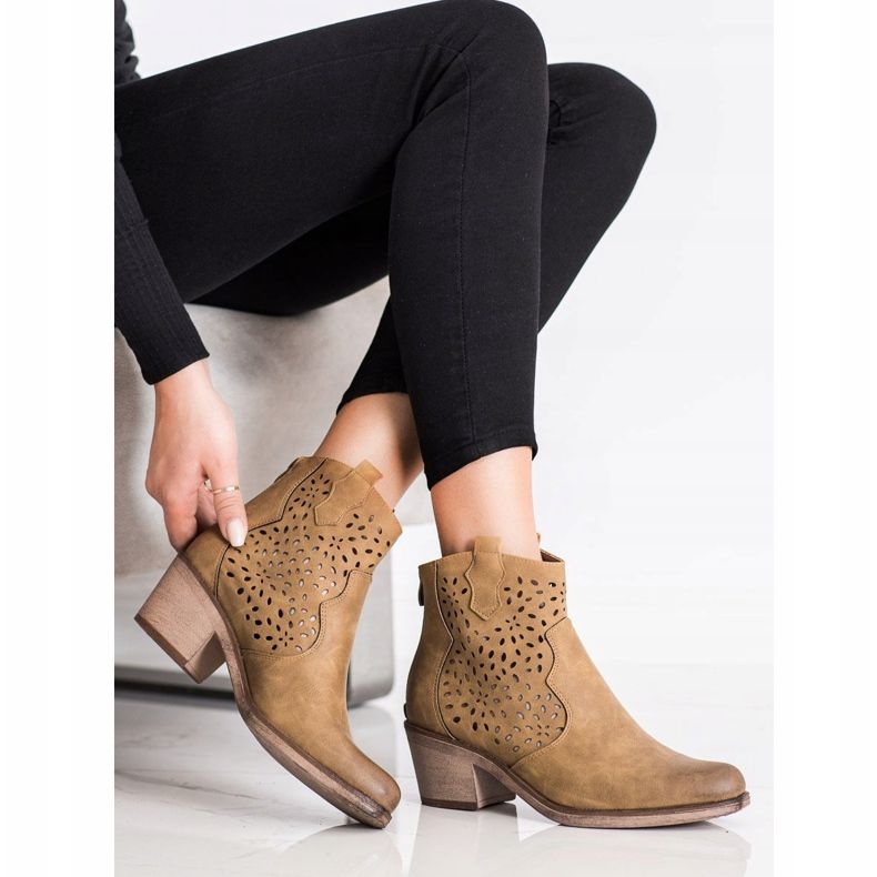 Sergio Leone Bottes ajourées de printemps brun 1