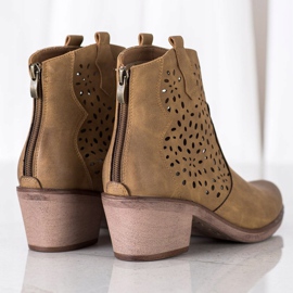 Sergio Leone Bottes ajourées de printemps brun 2