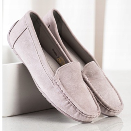 SHELOVET Mocassins Gris En Daim 3