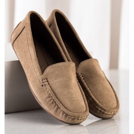 SHELOVET Mocassins Beiges En Daim 3