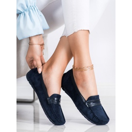 SHELOVET Mocassins bleus confortables bleu marin 1