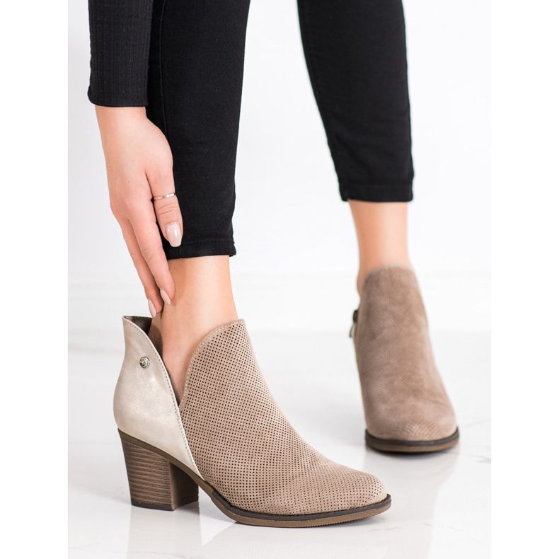 Filippo Bottines de printemps avec une coupe beige brun 1