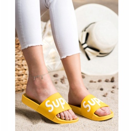 Seastar Pantoufles Super Caoutchouc blanche jaune 2