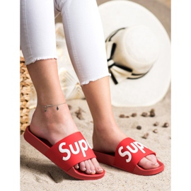 Seastar Pantoufles Super Caoutchouc blanche rouge 4