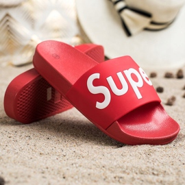 Seastar Pantoufles Super Caoutchouc blanche rouge 1