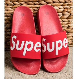 Seastar Pantoufles Super Caoutchouc blanche rouge 2