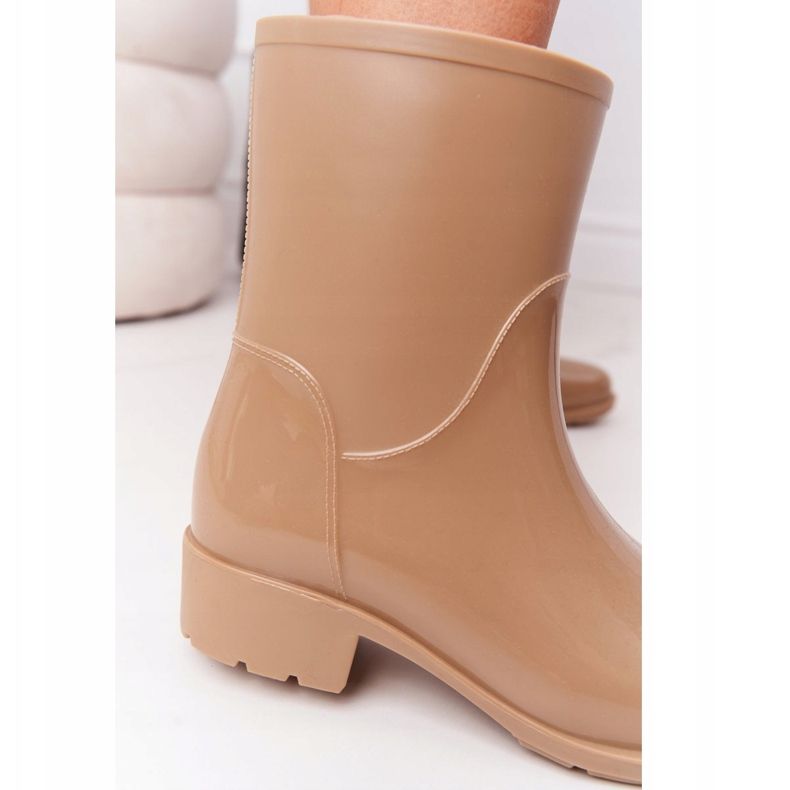 PS1 Shiny Galoches Bottes Jodhpur Beige Rainy Day 1