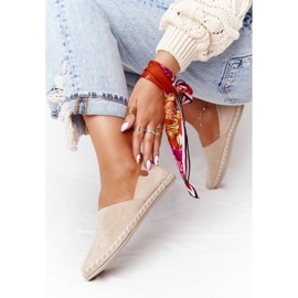 EVE Espadrilles Velours Femme Beige Vulcano 2