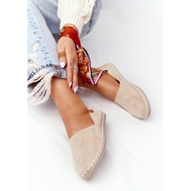 EVE Espadrilles Velours Femme Beige Vulcano 1