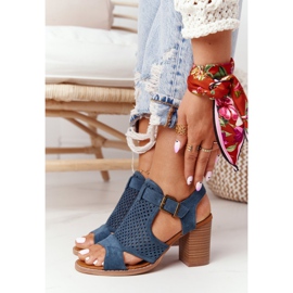 EVE Sandales ajourées sur une barre bleue Hey Lover multicolore vert 4