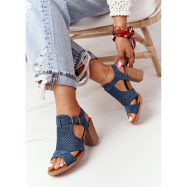 EVE Sandales ajourées sur une barre bleue Hey Lover multicolore vert 3