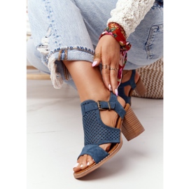 EVE Sandales ajourées sur une barre bleue Hey Lover multicolore vert 2