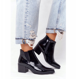 Bottines Laquées À Talons Hauts Sergio Leone BT153 Noir 2