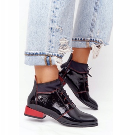 Bottines Cuir Maciejka 04744-16 Bottines Noir-Rouge le noir 3