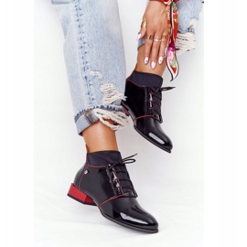 Bottines Cuir Maciejka 04744-16 Bottines Noir-Rouge le noir 4