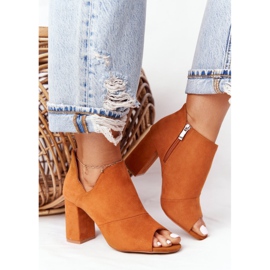 Bottes de printemps en daim sur un poteau Vinceza 21-17095 Camel brun 1