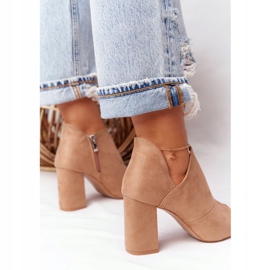 Bottes de printemps en daim sur un poteau Vinceza 21-17095 Beige 1