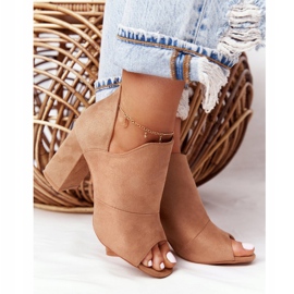 Bottes de printemps en daim sur un poteau Vinceza 21-17095 Beige 5