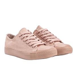 Baskets en éco-daim rose Mara 1