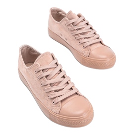 Baskets en éco-daim rose Mara 2