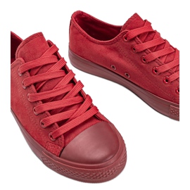 Baskets en éco-daim Mara rouges 1