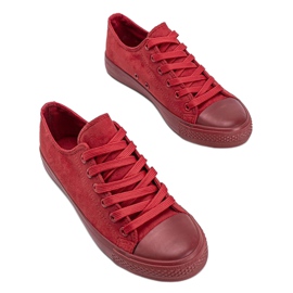 Baskets en éco-daim Mara rouges 2