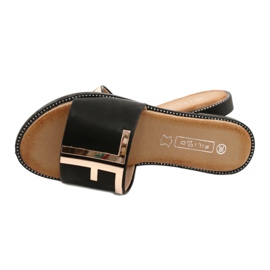 Filippo Chaussons pour femmes à la mode Noir et Or DK2103 le noir 4