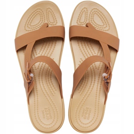 Sandales Crocs pour femmes Tulum Toe Post Caramel 206 108 277 brun multicolore 1