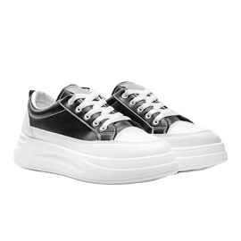 Baskets noires et blanches sur semelle épaisse Kelsi le noir 1