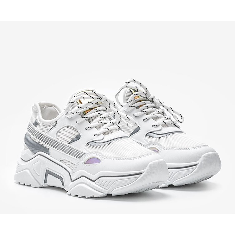 Baskets blanches sur semelle épaisse Leanna 1