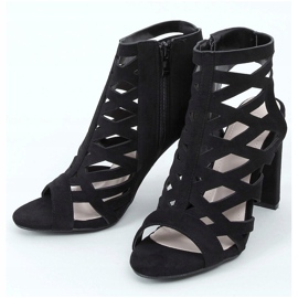 Sandales à talons ajourées noires AT-0666-L Noir le noir 2