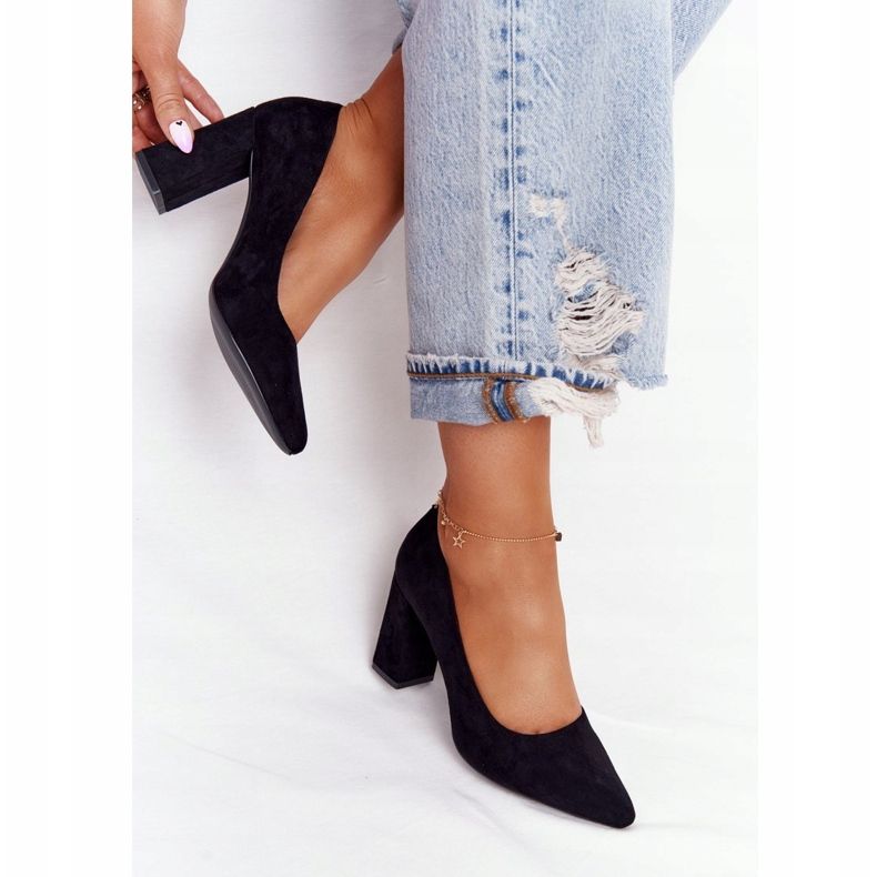 Escarpins En Daim Sur Une Barre Sergio Leone PB216 Noir le noir 1