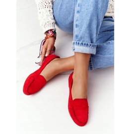 Mocassins en daim Sergio Leone MK722 Rouge 3