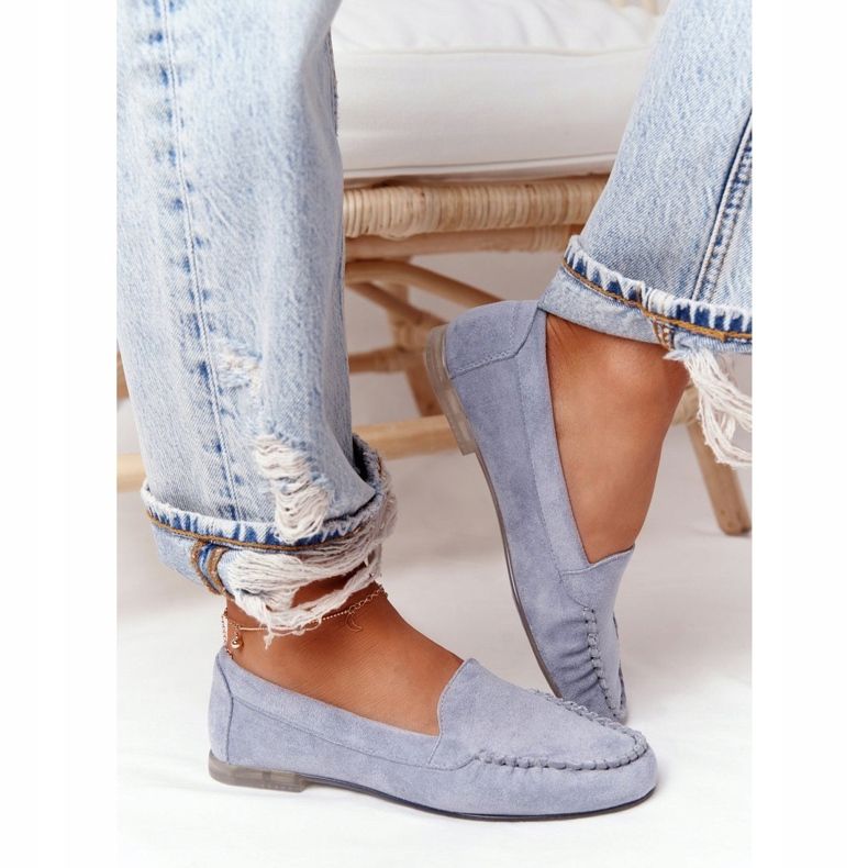 Mocassins En Daim Sergio Leone MK722 Bleu 1