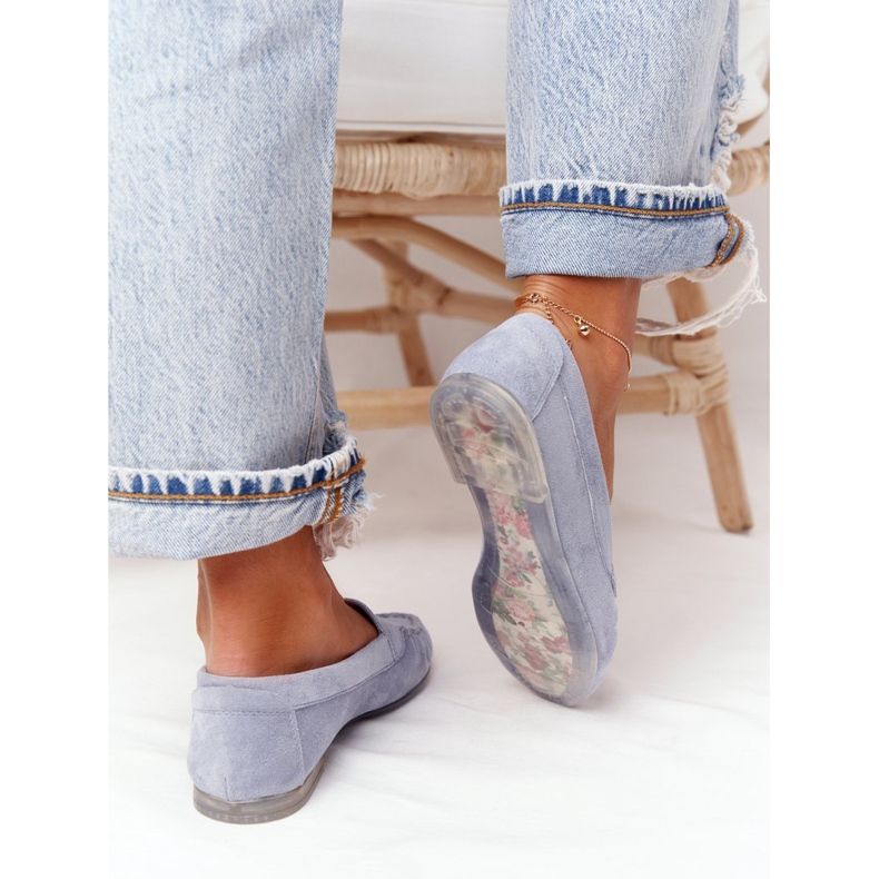 Mocassins En Daim Sergio Leone MK722 Bleu 2