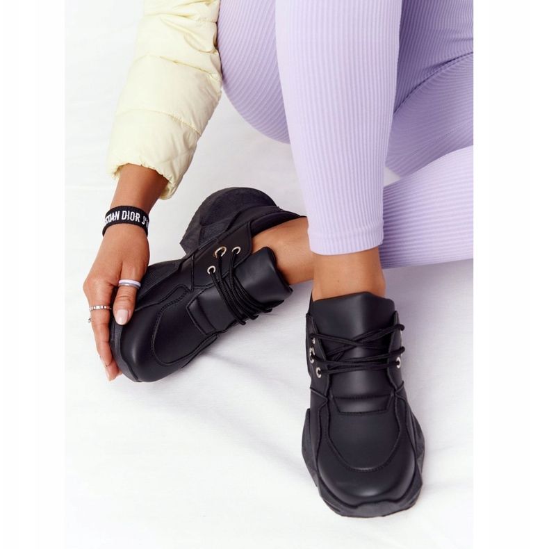 PS1 Baskets pour femmes sur une semelle massive noire à bulles le noir 2