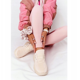 PS1 Baskets Femme Sur Une Semelle Massive Beige Pétillant 1
