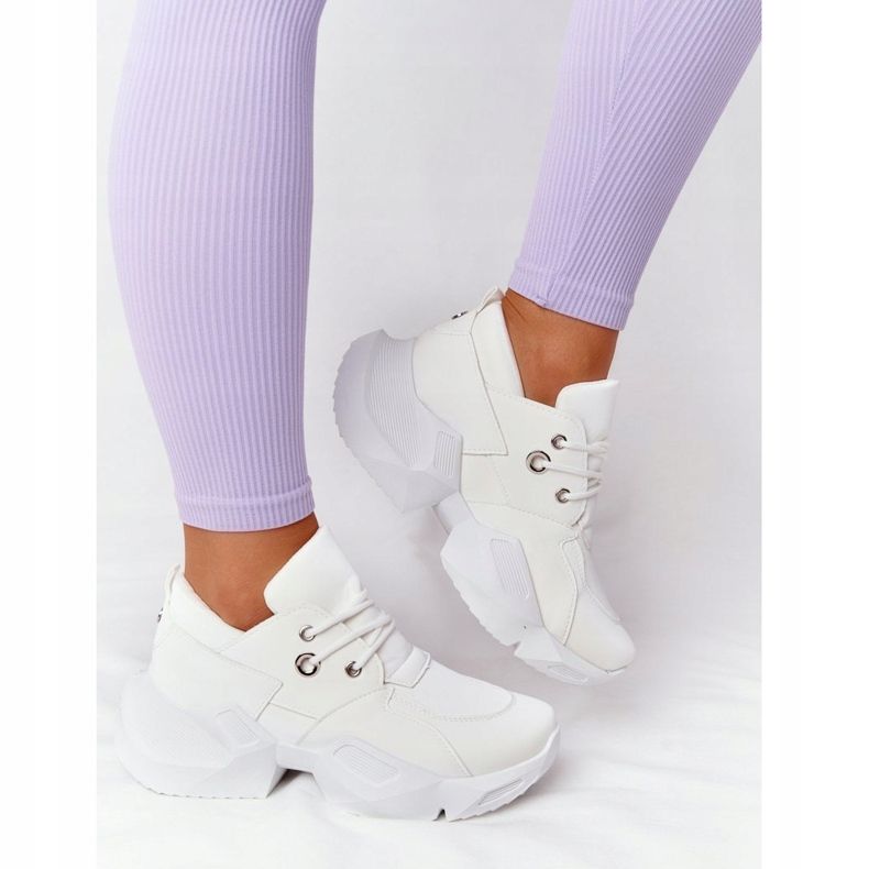 PS1 Sneakers pour femmes sur une semelle massive Blanc pétillant blanche 2