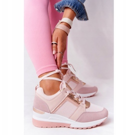PS1 Baskets Compensées Rose Bye Bye Love d'or 1