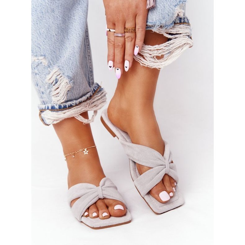 PS1 Chaussons Velours Femme Gris Vanille Ciel 1