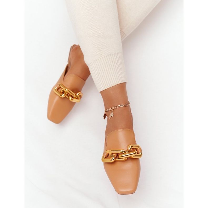 PS1 Chaussons Avec Tige Et Chaîne Camel Call On Me brun doré 2